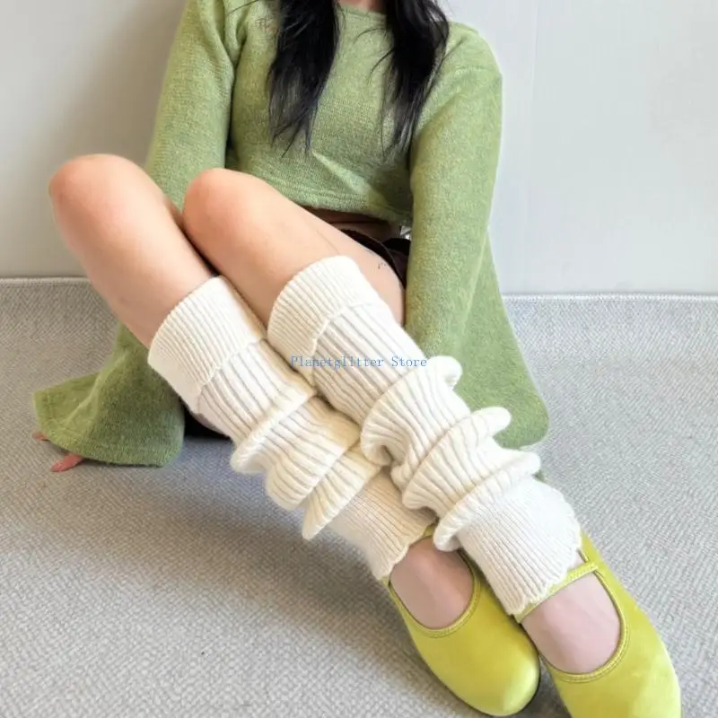 652b امرأة متماسكة الجوارب الطويلة تدفئة الساق harajuku جوارب الحذاء لطيف الشتاء ساق الساق جورب