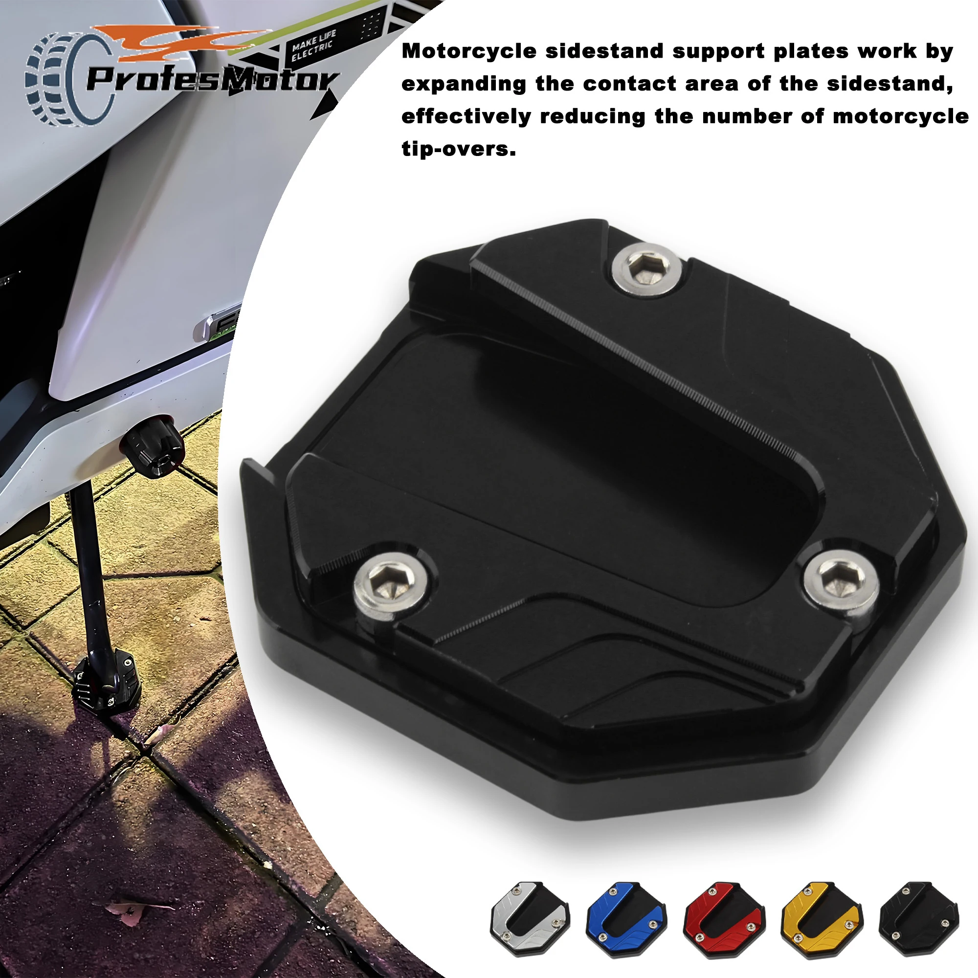 

Motorcycle Bike Kickstand Extender Foot Side Stand Extension Pad Support Plate Universal CNC Aluminum DirtBike Motocross Parts