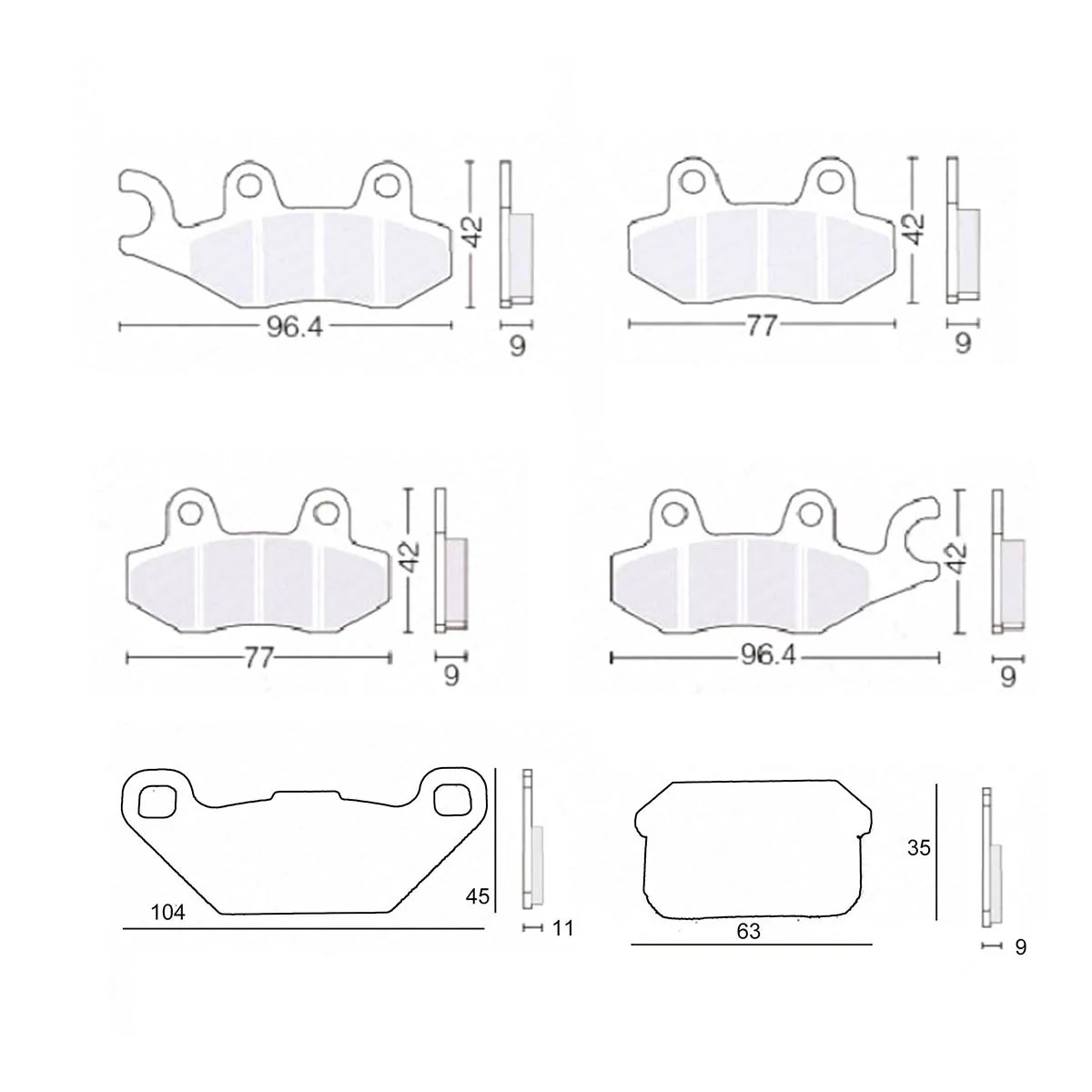 Front Rear Brake Pad For KAZUMA XINYANG STELS 500GT 500CC ATV UTV