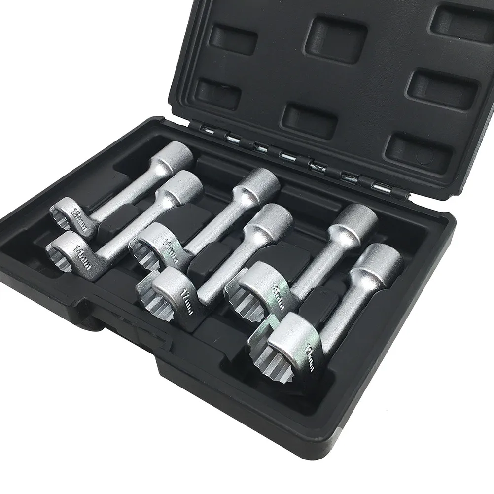 

6Pcs Fuel Injector Open End Socket Wrench Set Repair Tools 12 14 16 17 18 19mm Durable Professional Spanner