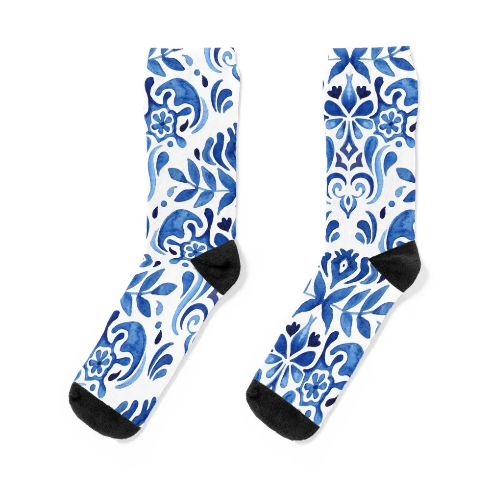 

Mediterranean Tile 1 Socks shoes Novelties loose Ladies Socks Men's