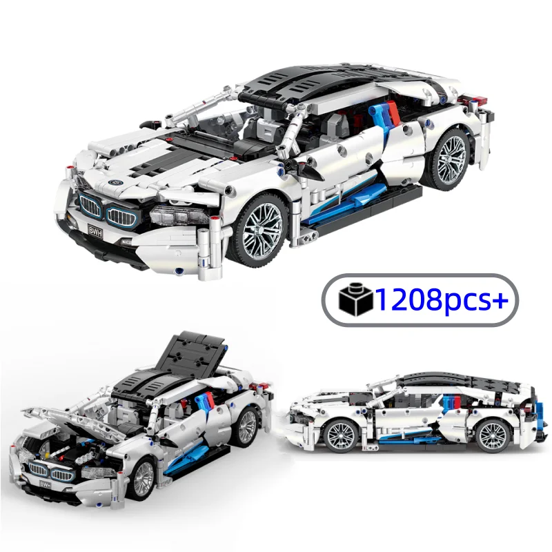 Technische NIEUWE 1:14 Schaal Raceauto Bouwstenen Set Model Auto Kit voor Jongens Volwassenen Collectible Display Verjaardagscadeau 1208PCS - afbeelding 1
