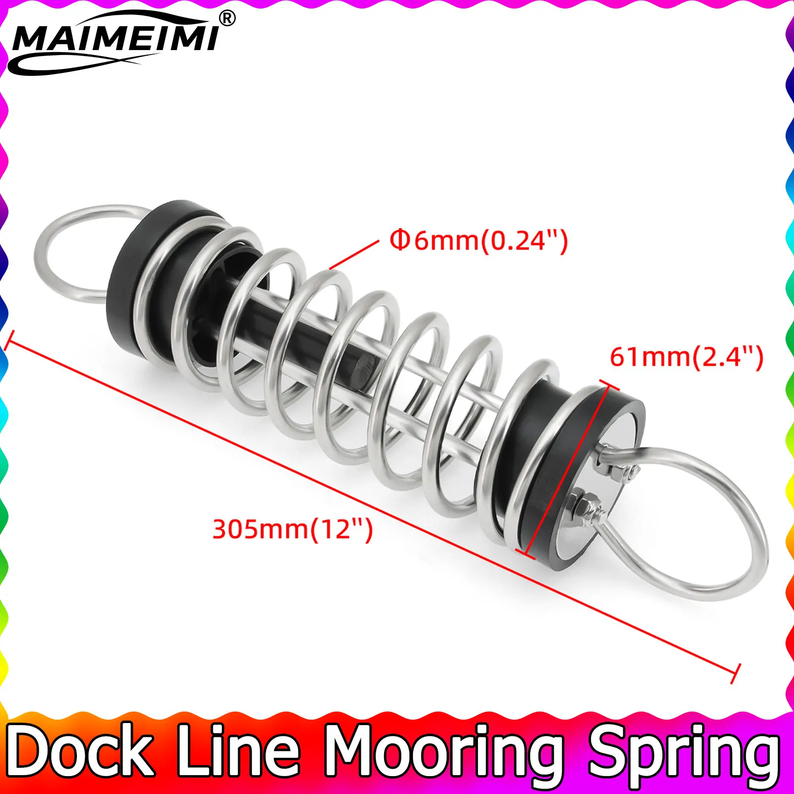 

Dock Line Mooring Spring﻿ 6x300mm Dock Line Mooring Springs 304 Stainless Steel Shock Absorbing Boat Mooring Springs