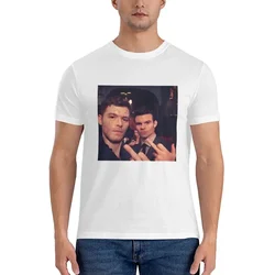 Klaus And Elijah Mikaelson Shirts for Men The Vampire Diaries Humor 100% Cotton T Crew Neck Short Sleeve T Shirt Party Tops