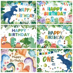 Cartoon Jurassic Dinosaur World Theme Banner Backdrop Custom Safari Boys Girl Party Birthday Photography Poster Decor Background