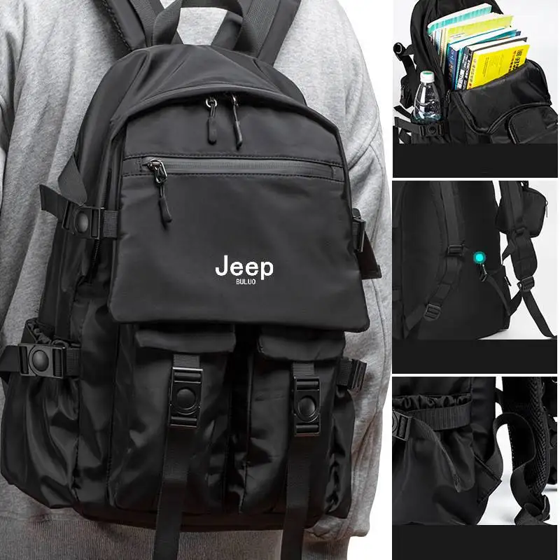 JEEP BULUO Brand Men Shoulder Backpack Casual Hiking Backpacks Outdoor Sport School Bag High Quality Travel Laptop Anti-theft