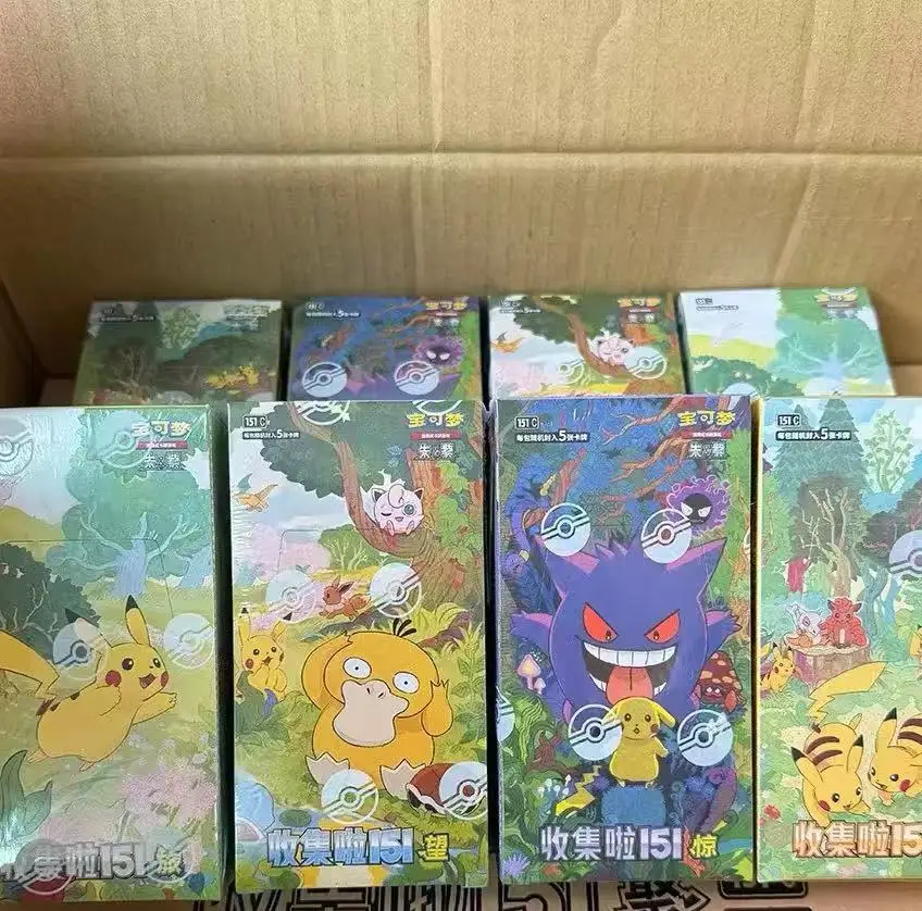 New Pok Ptcg Game Collectible Cards Simplified Chinese Zhu Zi 151 Series Gengar Ponyta Trading Game Collection Cards Toy  G fts