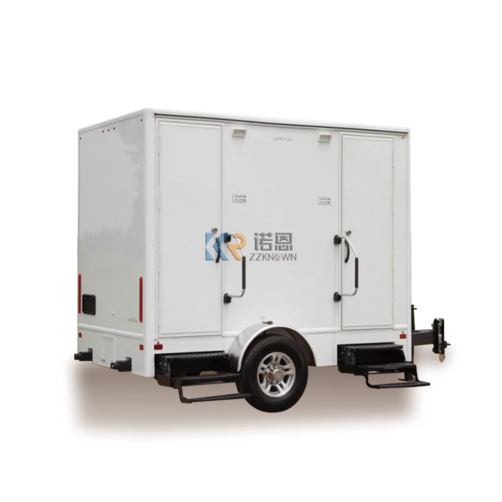 

Wholesale Price 2 Station Toilets Trailer Portable Toilets Cart Outdoor Public Portable Restroom Trailer For Sale