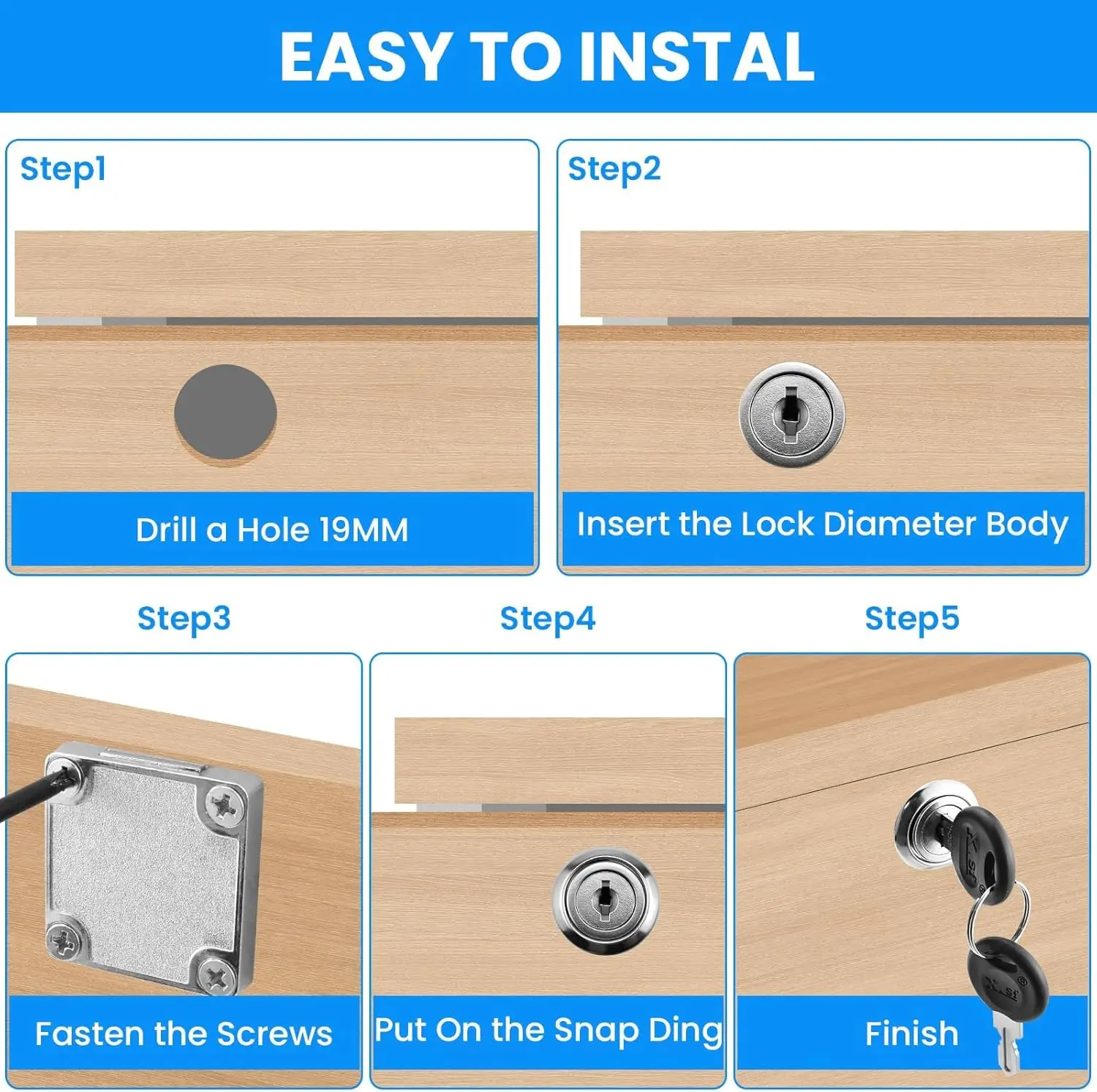 Cabinet Drawer Latch Locks Furniture Door Lock Hardware Desk Lock Wardrobe Cabinet Door Locks Bedside Bookcase Solid Lock