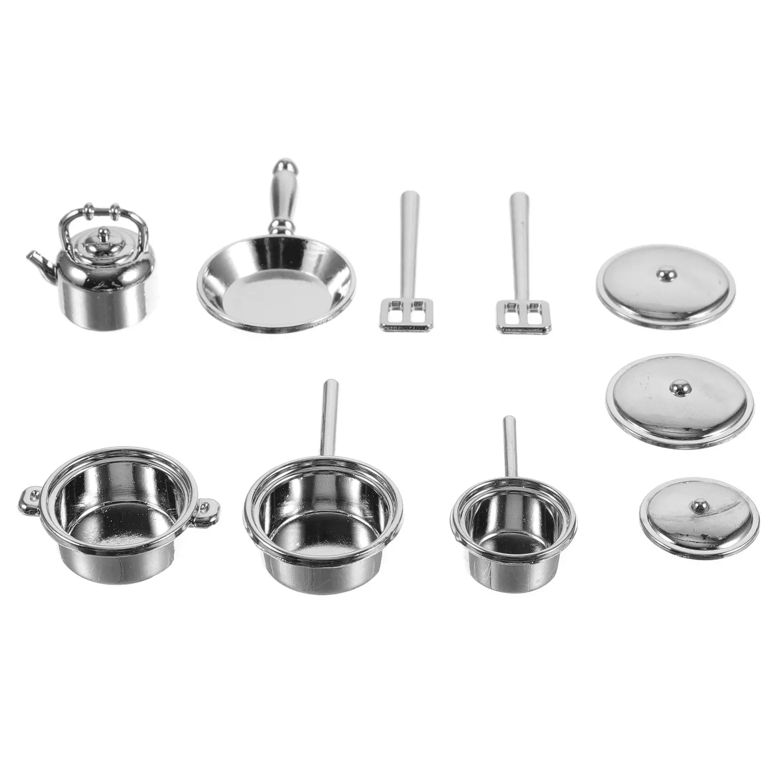 

10Pcs Mini Kitchenware Cooking Utensils Exquisite Wear-Resistant Mini House Pretend Play Accessories Miniature Kitchen Decor