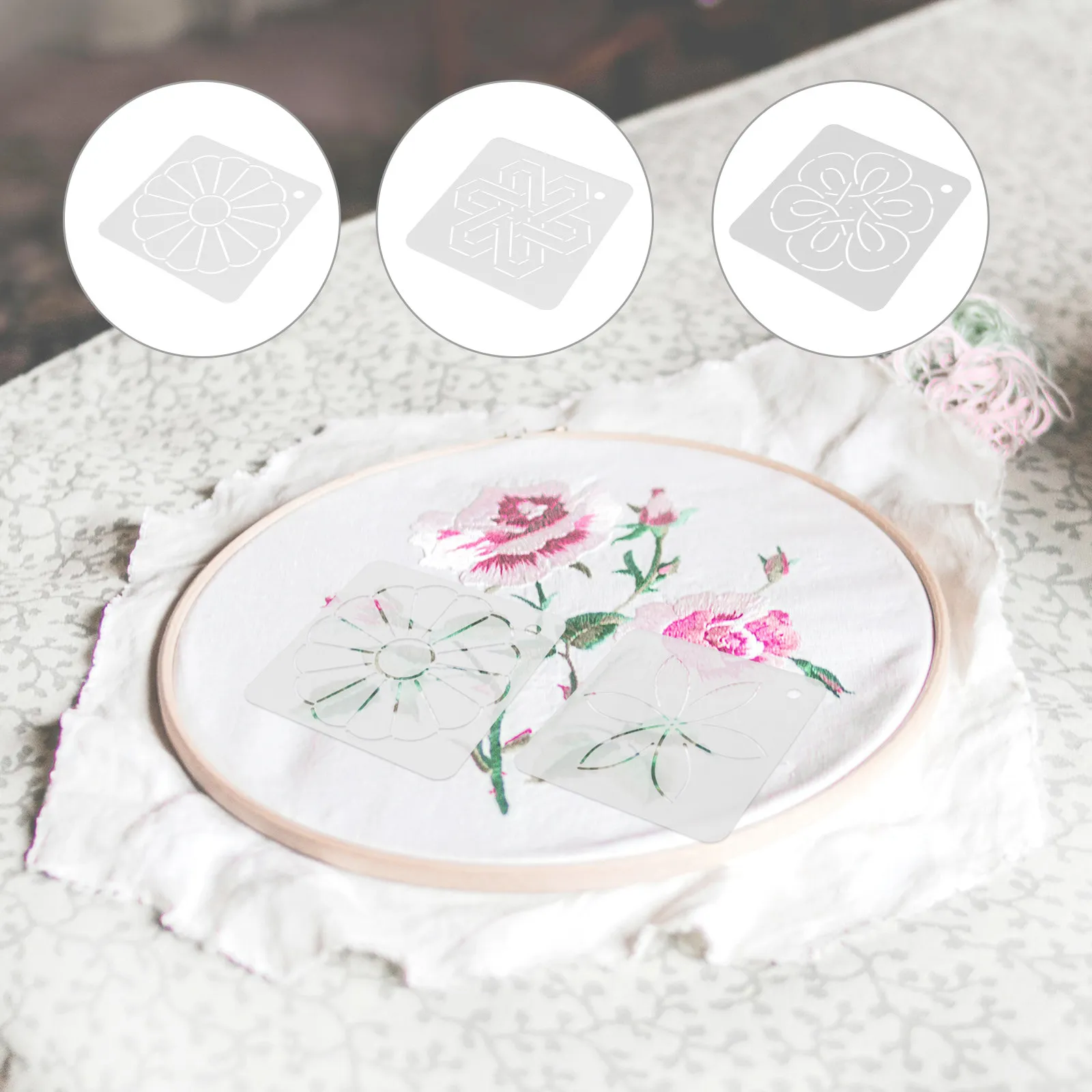 

6Pcs Quilting Template Smooth Gliding Surface Secure Placement Cut Complex Fabrics DIY Sewing Stencil Ideal for Hand Quilting