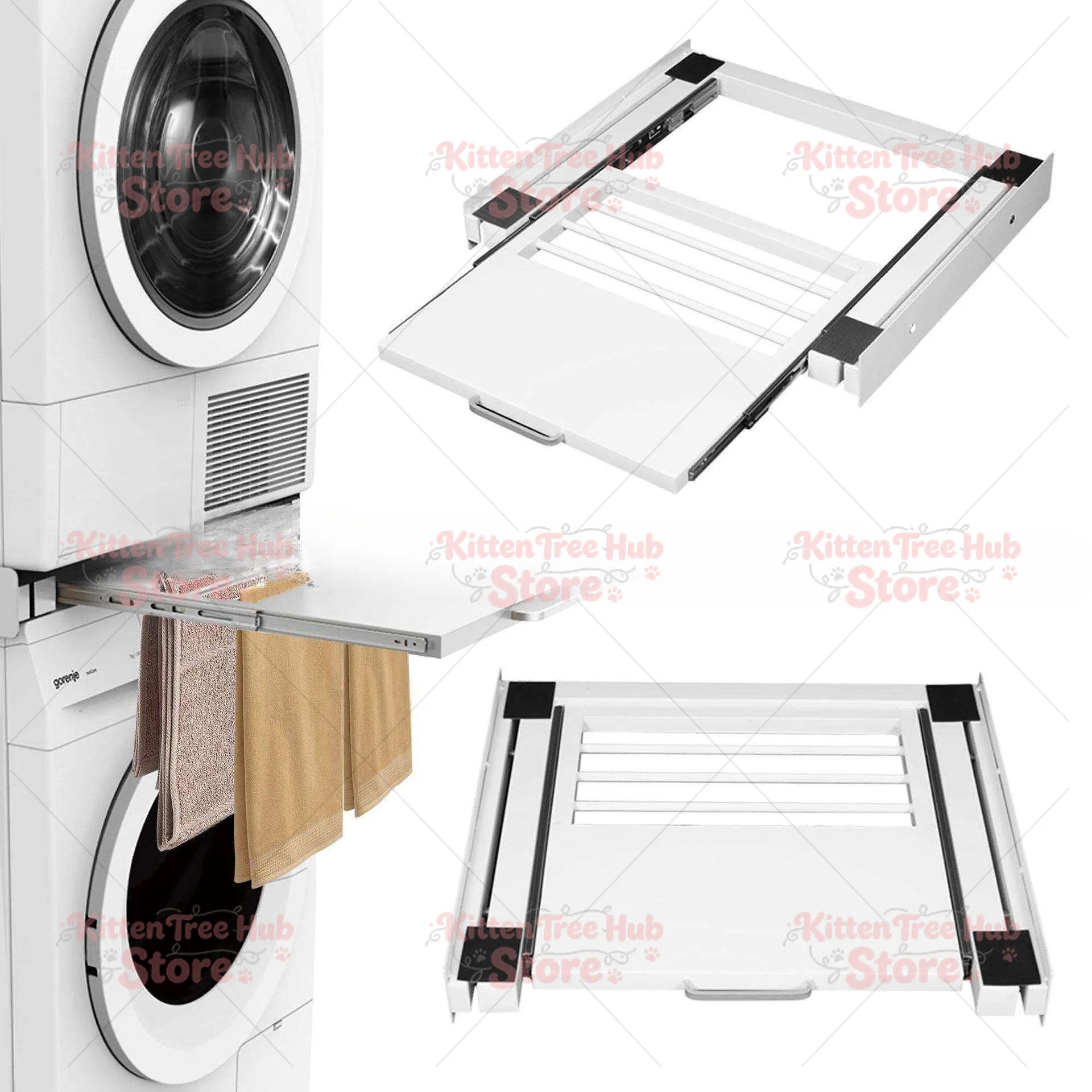 Washing Machine Rack Washing Machine Connecting Rack Dryer Middle Frame Retractable Towel Rack