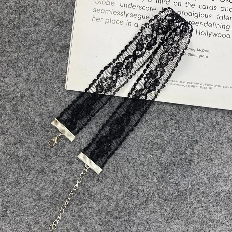 Korean Fashion Lace Choker Vintage White Black Short Necklace for Women Gothic Girls Neck Decration Y2K Jewelry Gifts
