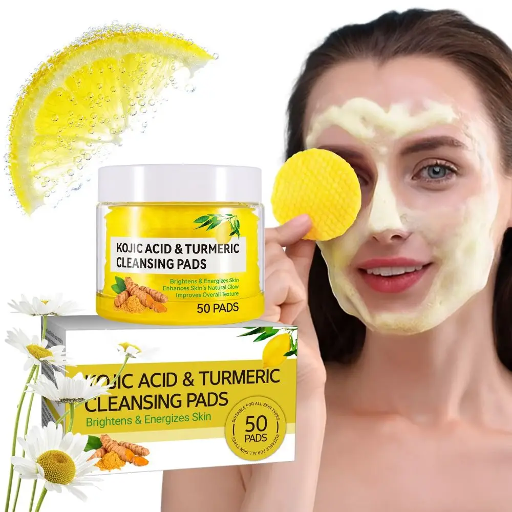 Helps Balance Skin Oil Turmeric Cleansing Pads Enriched Vitamin C Cleans Deep Natural Turmeric Face Cleansing Pads Portable