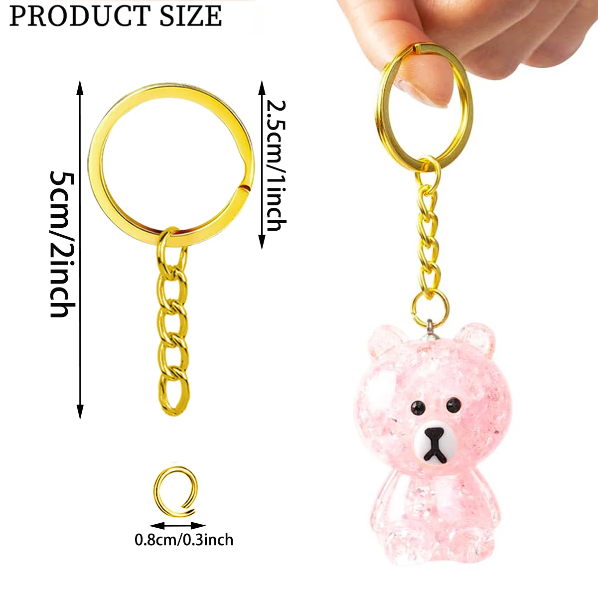 20/35/60 Sets Flat Keychain Rings, Open Keychain Rings With Chain and Open Jump Rings, For Keychain, DIY Crafts Making and Gift