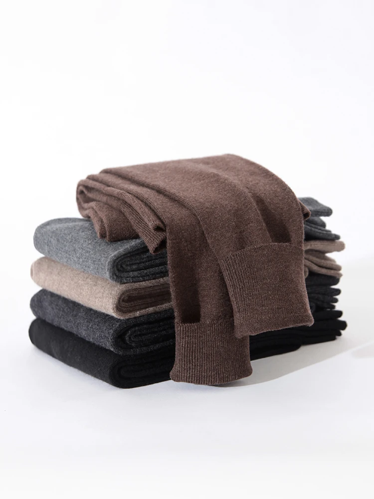 

Women's High-Waist Thiened Wool Yoga Pants Sl Base Layer Pants Autumn Winter Soft a High Waist Long Pants