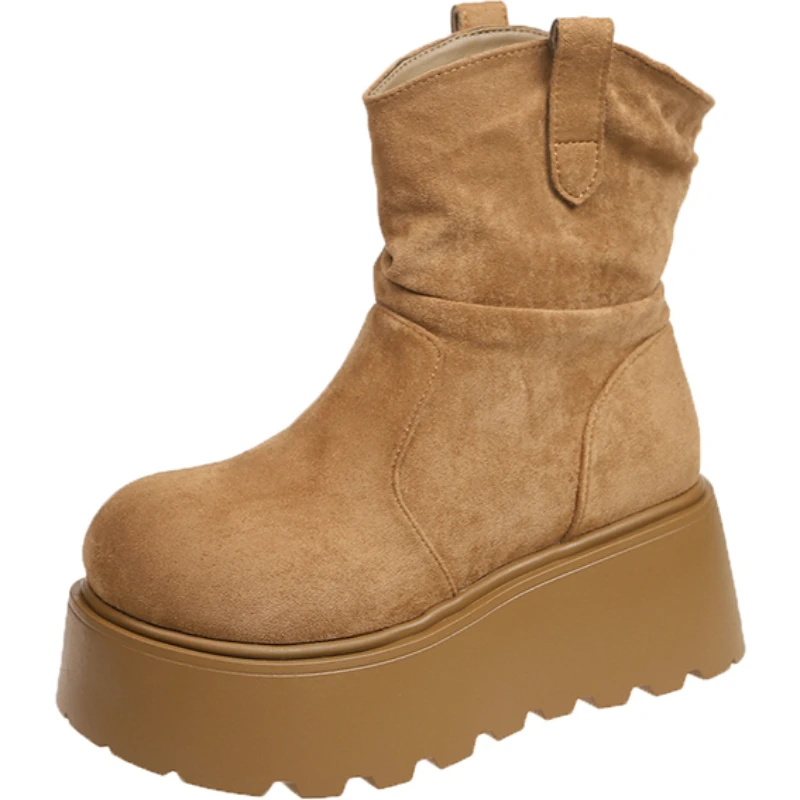 Platform Women Ankle Boots High Heels Shoes Chunky Snow Boots Chelsea 2025 Trend Goth Pumps New Winter Shoes for Women Botas