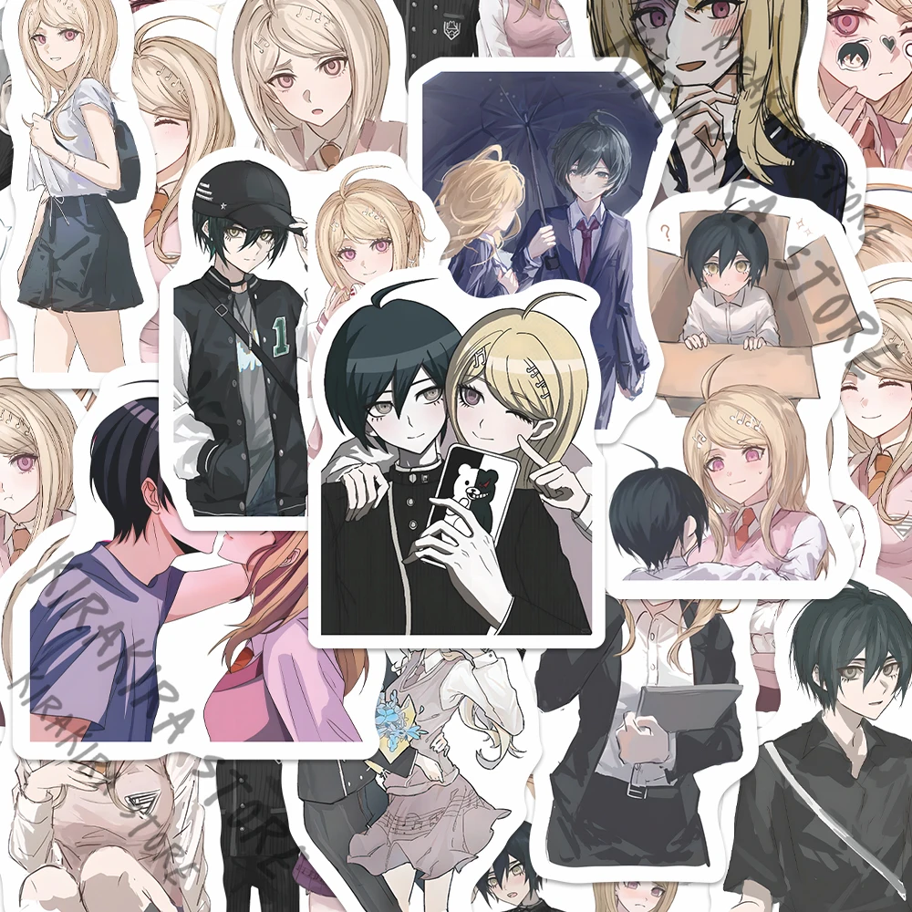 Danganronpa Kaede Akamatsu Saihara Shuichi ملصقات مقاومة للماء ملصق Anaxa أنيمي لتقوم بها بنفسك ملصق مائي تأثيري الحلي 69 قطعة تزين #4