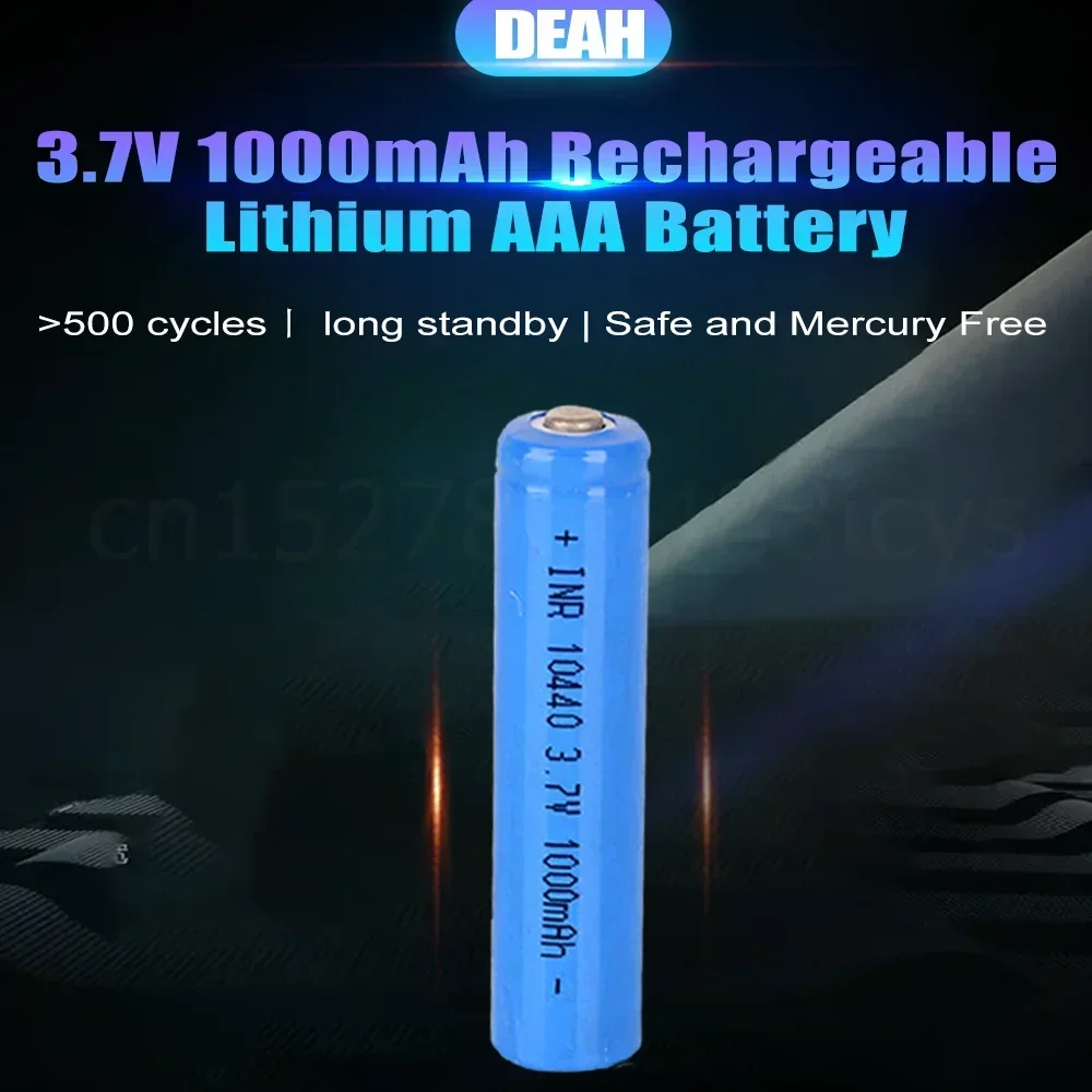 4-20PCS AAA ICR10440 3.7v Lithium Rechargeable Battery For HeadlampTorch Button Top Flashlight 3A 1000mAh Replacement Battery