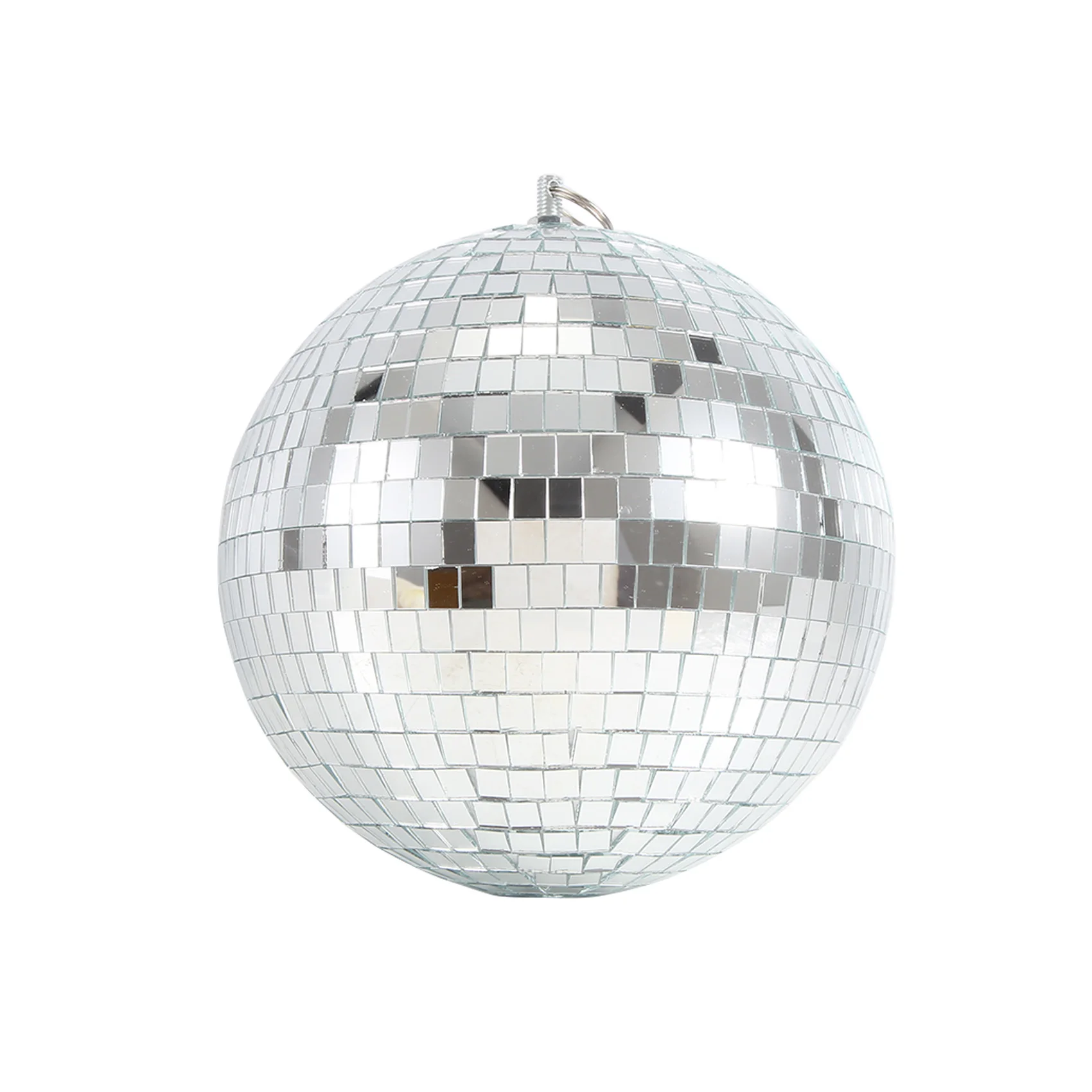 

Colorful Stage Lighting Effect 8 Inch 20cm Disco Mirror Glitter Ball Silver Christmas Decor