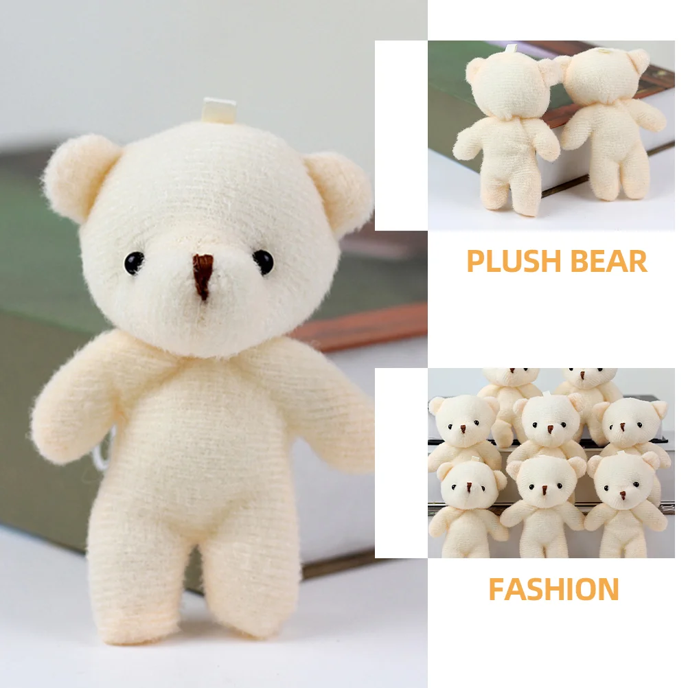 12 Pcs Bear Pendant Decor Bag Toys Key Chain Stuffed Animal Pp Cotton Keychain Child