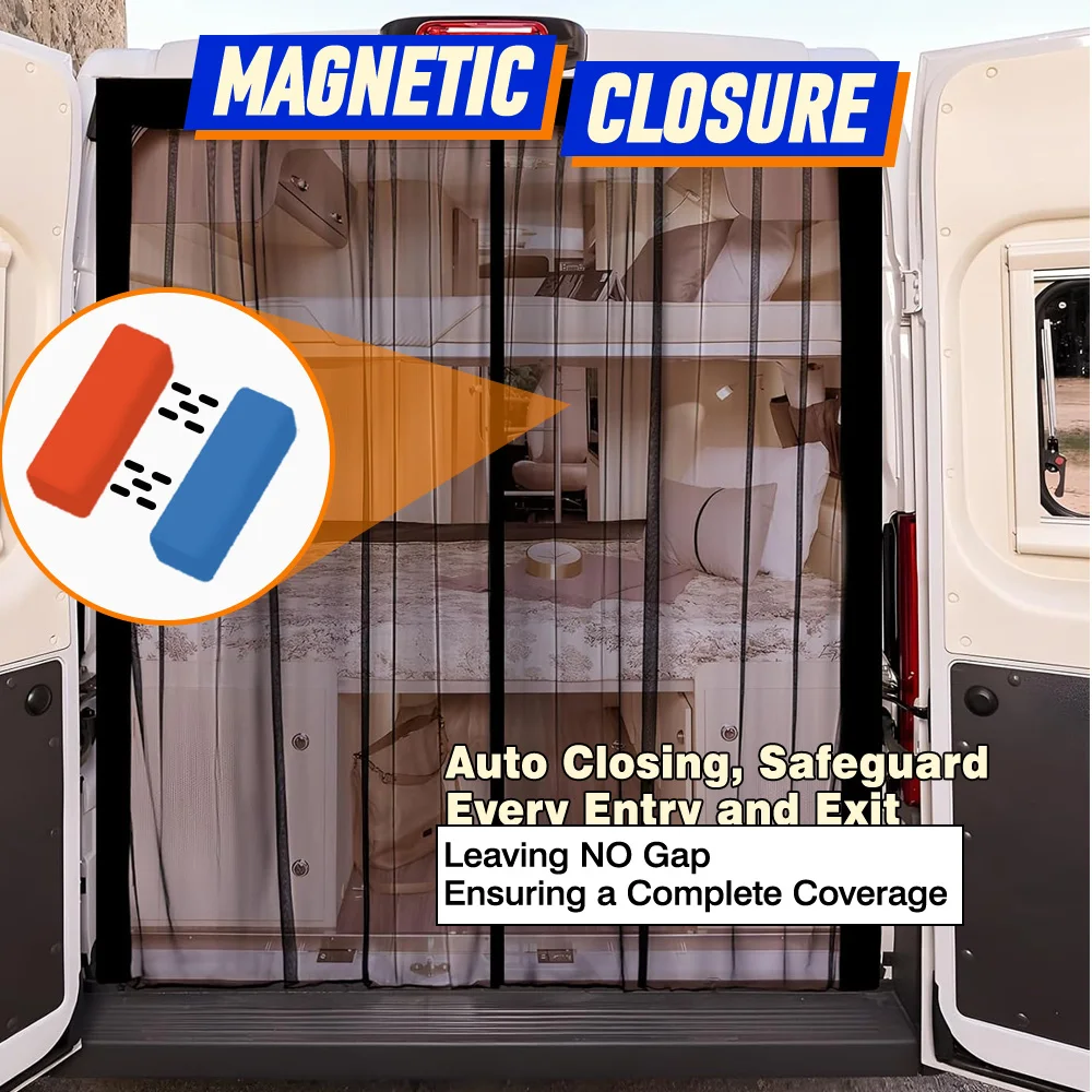 

RV Slide Door Mosquito/Fly Screens Net Caravan Entrance Entry Door Mosquito Net For Mercedes Sprinter Ford Transit RAM Promaster