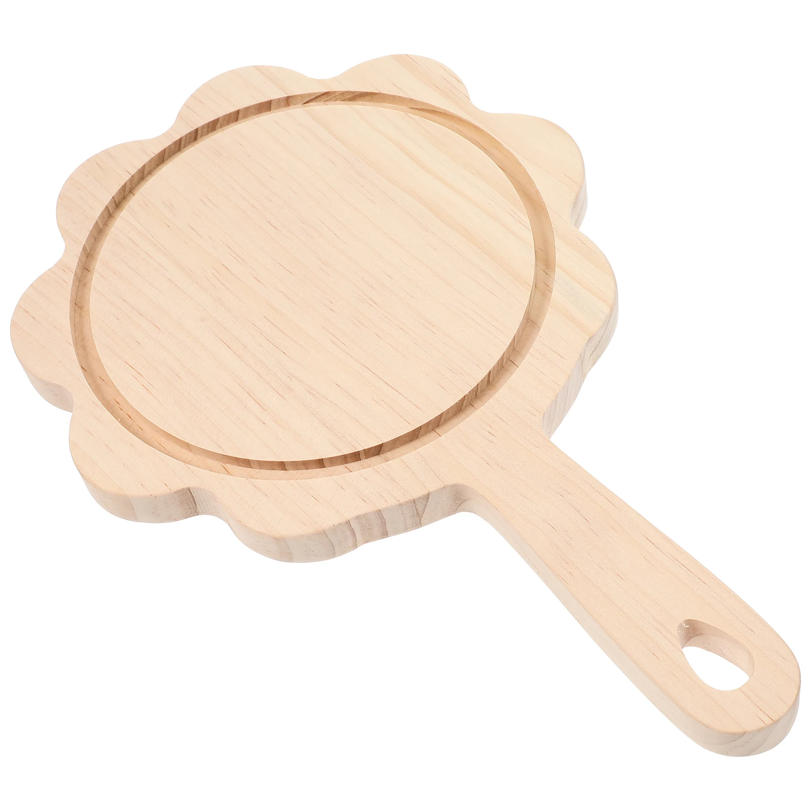 

Wood Pizza Peel Round Board Platter Serving Tray Paddle Bread Plate Food Grade Smooth Edge Hole Design Space Saving Kitchen