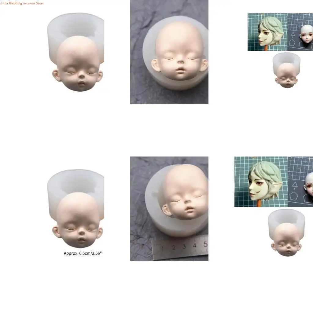 

G92D Silicone Human Head Mould 3D Fondant Face Moulds Model Doll Head Mold Making Cake Clay Resin Soap Molds DIY Art