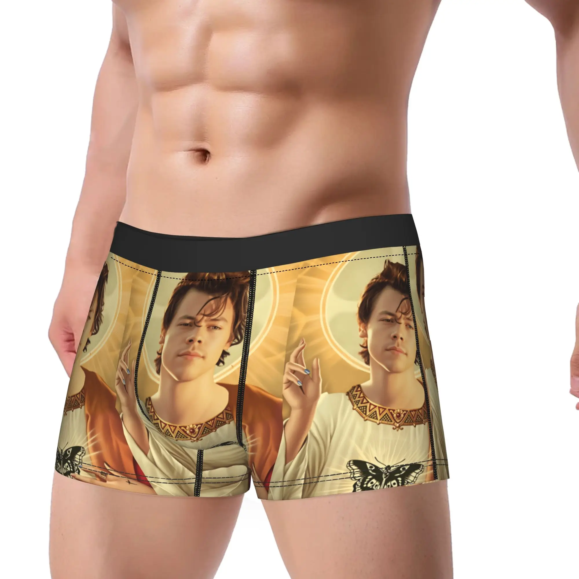 Singer H-Harrys S-Styles Underwear  Men Underpants Print Funny Boxer Shorts Quality Boxer Brief Big Size 2XL