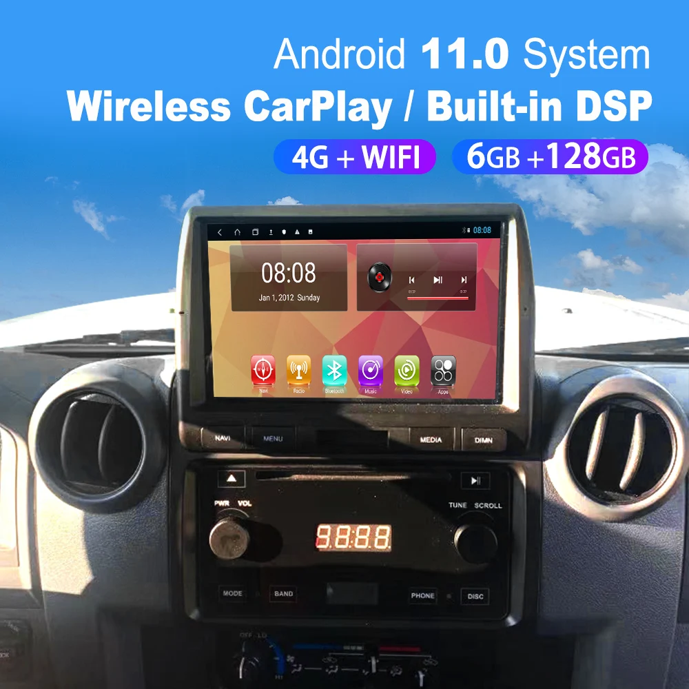 Car Radio multimedia stereo player For Toyota Land cruise pickup LC57 2005-2020 car video HD touch screen DVD player Android