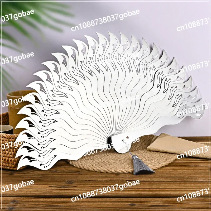 Full Metal Fan Feather Steel Fan Artwork Stainless Steel Fitness Premium Gift