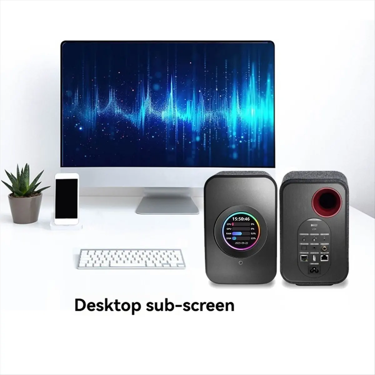 morning USB 2.1 Inch Watercool Screen 480x480 IPS Secondary Screen Round LCD for Desk PC CPU GPU RAM HDD Monitoring for AIDA64