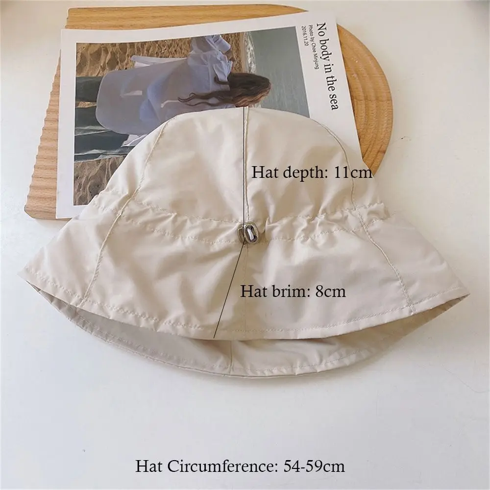 Casual Sun Protection Sunscreen Bucket Hat Cotton Breathable Basin Hat Solid Color Quick Drying Beach Cap for Spring Summer