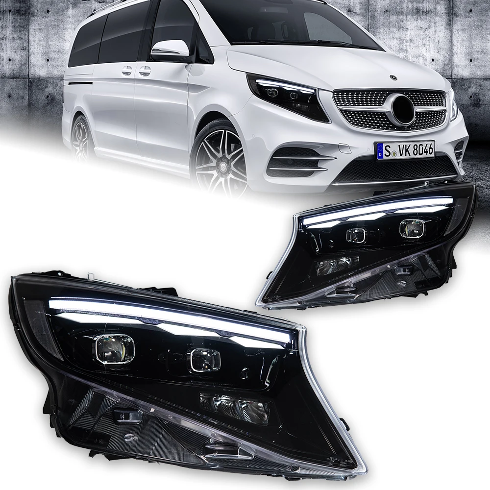 Car Lights For Benz V-Class Headlight Projector Lens Vito W447 Dynamic Signal Head Lamp V220 V250 LED Headlights Drl Automotive