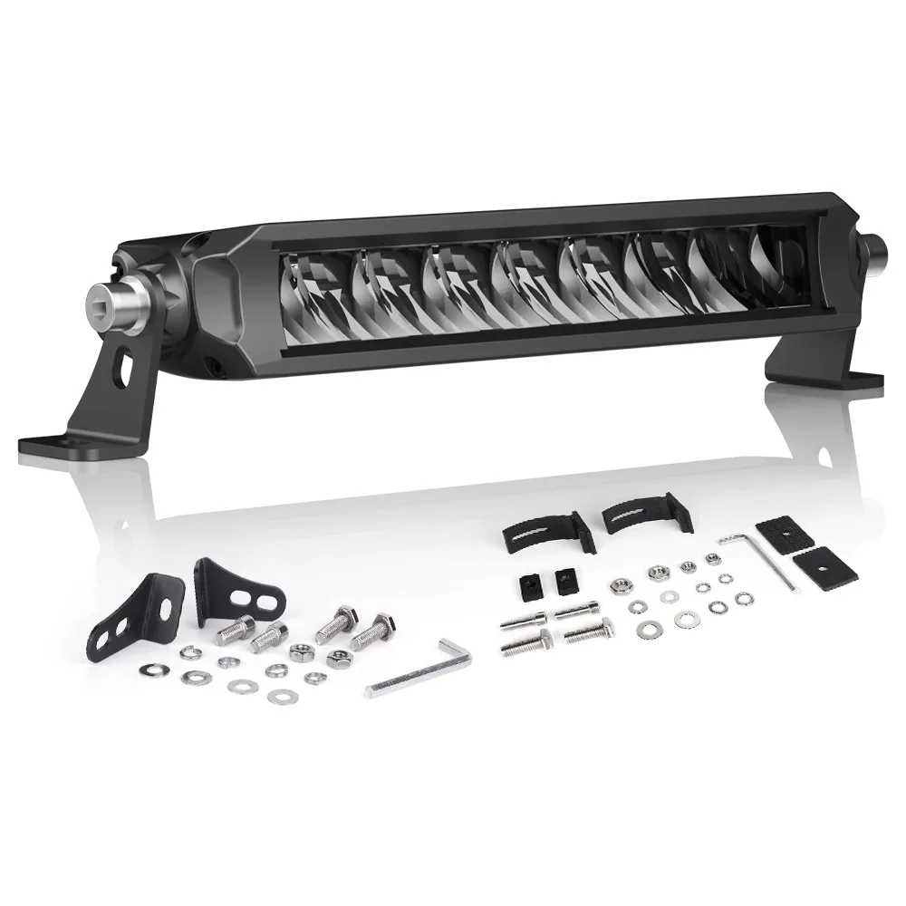 OGA 1PC 10 INCH Slim Modular Chipset LED Light Bar 20W IP67 Half Convex Optics Fog 6000K SAE IP67 for Offroad Truck ATV