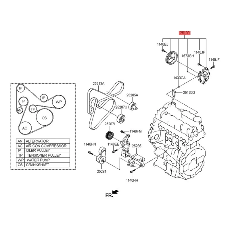 Water Pump Metal Water Pump 251002F700 ( 25100-2F000 ) For Hyundai Santa Fe Tucson 2015 Diesel Kia Sorento Sportage Carnival