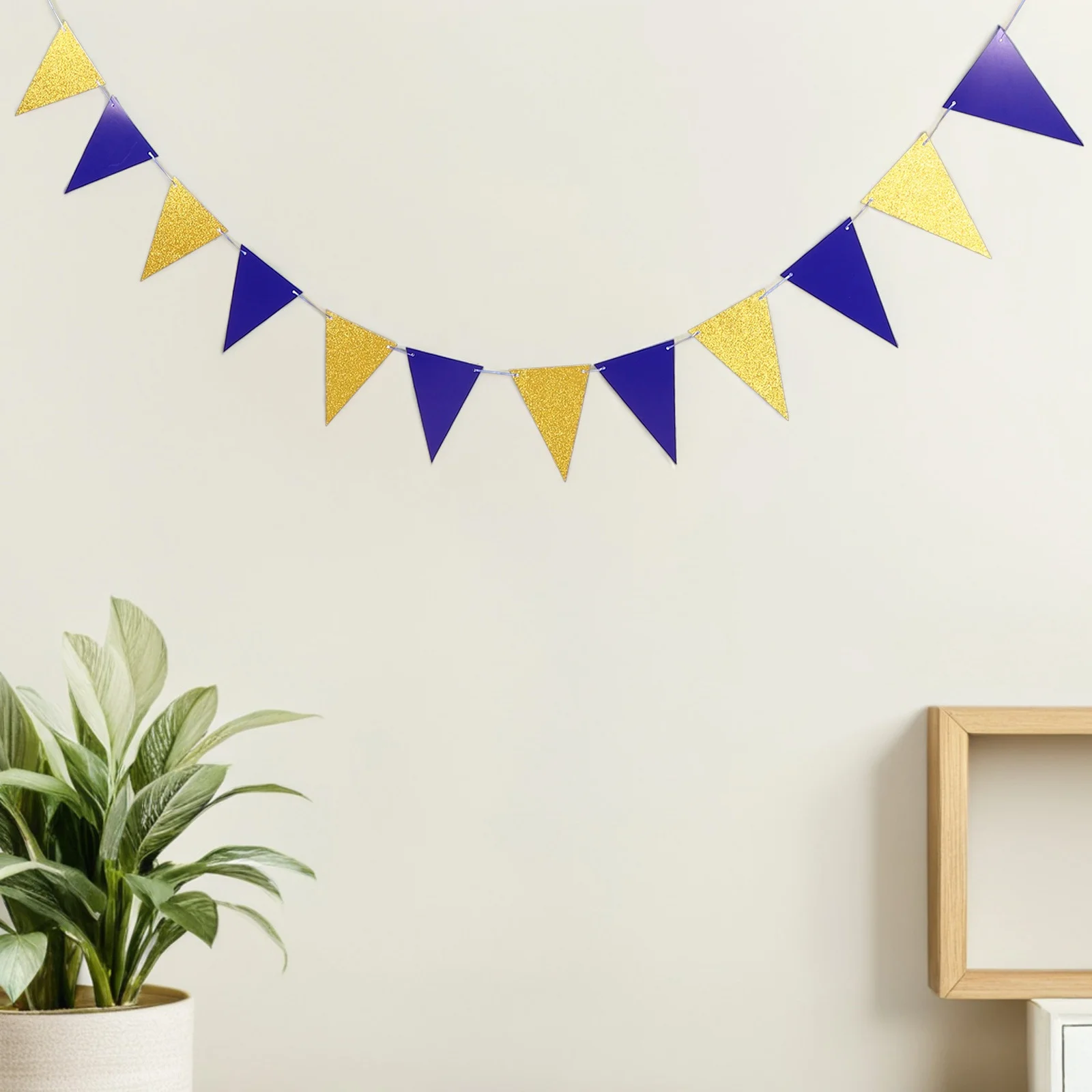 

3Pcs Colorful Triangle Bunting Pennant Flags Garland Party Banner Decor for Shower Graduation Carnival Celebration