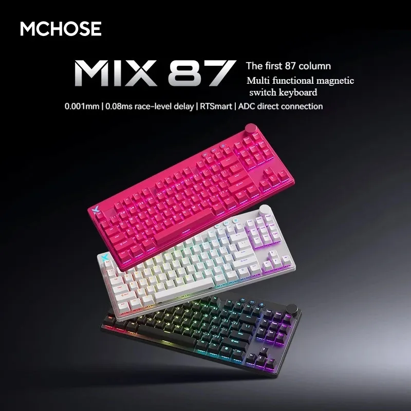 

MCHOSE MIX87 Wired Magnetic Switch Mechanical Keyboard 8K Polling Rate Custom Esports Gaming Keyboard for Gamers