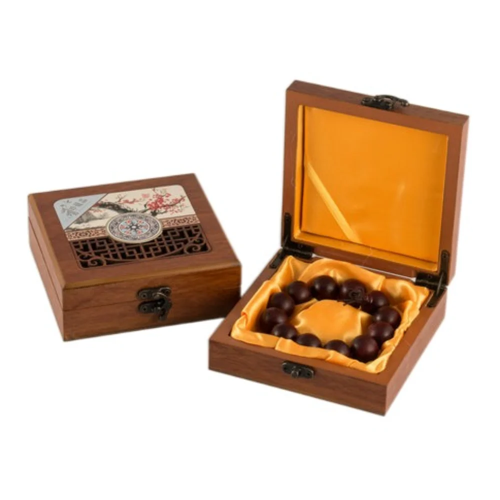 

Bracelet Necklace Wooden Jewelry Box Earrings Rings Pedant Vintage Trinket Case Organizer Storage Jewelry Display Box Dust-proof