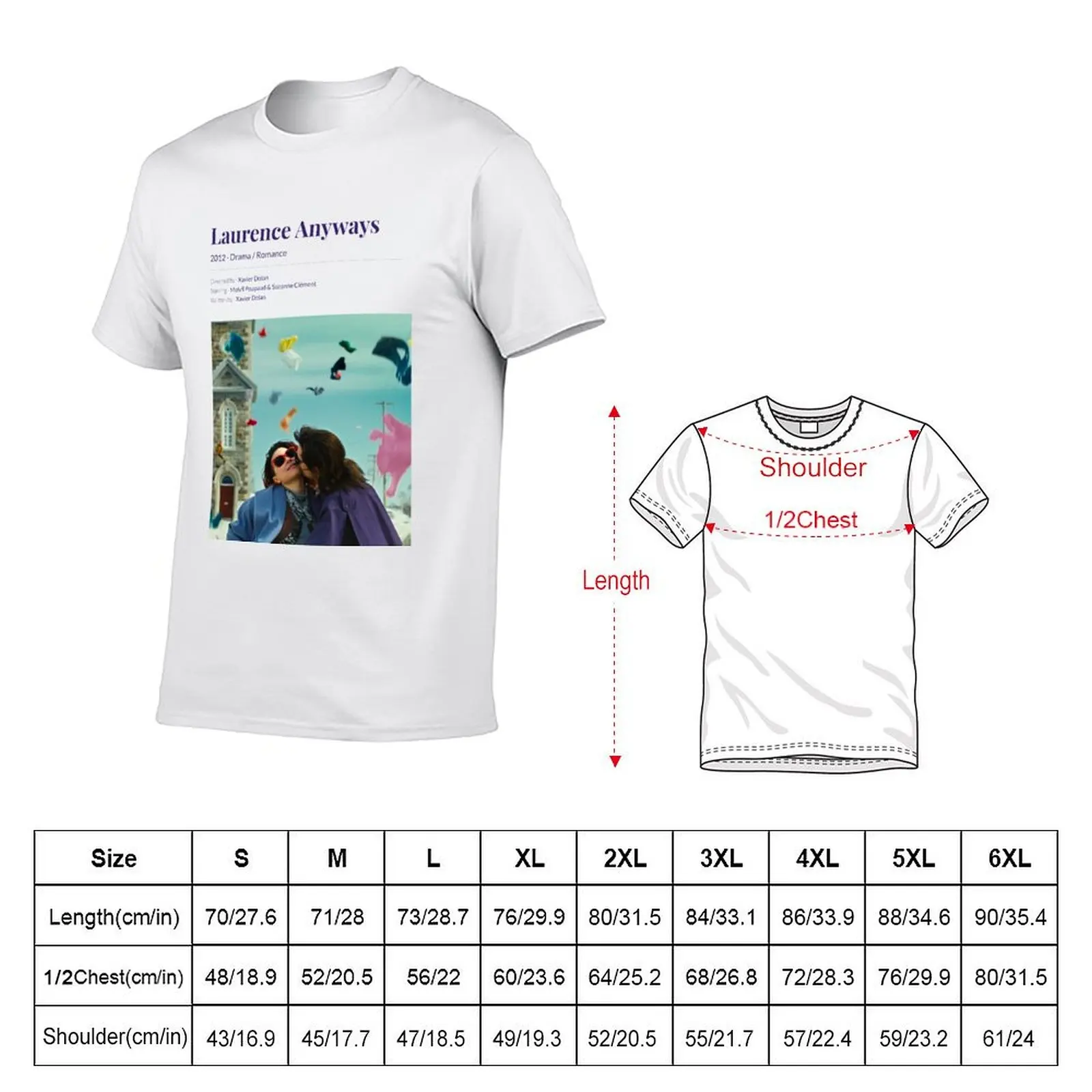 Laurence Anyways (2012) Xavier Dolan Movie T-Shirt Work Wear Simple Tee Shirt
