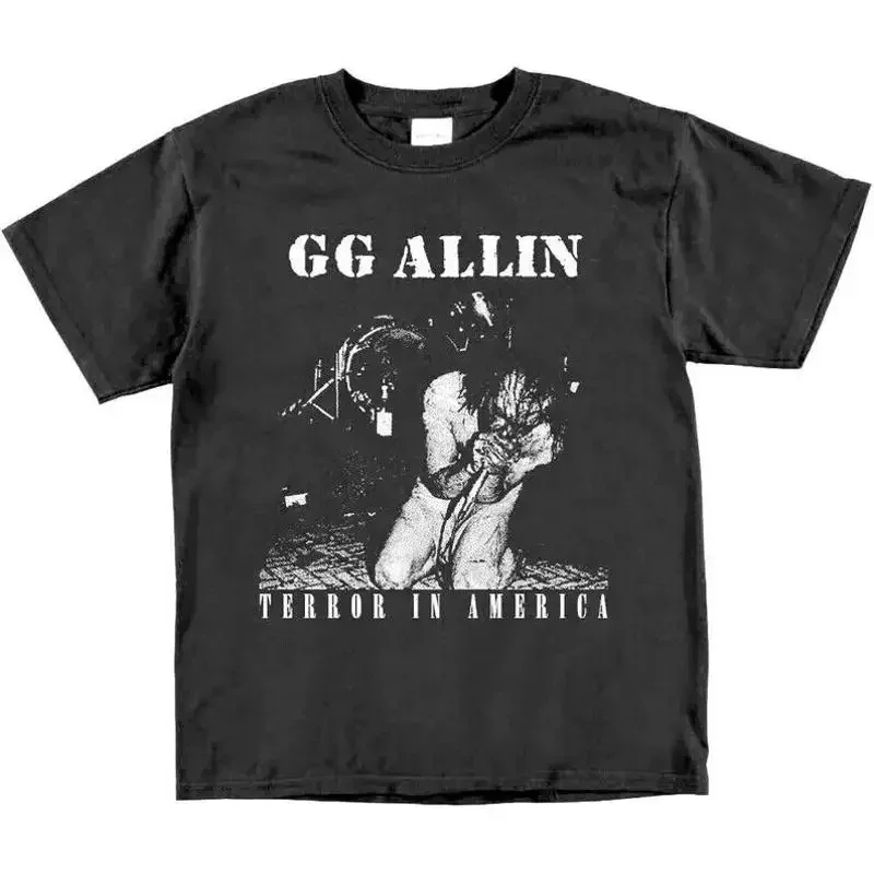 GG ALLIN rock band short sleeve black color shirt reprint KV27532