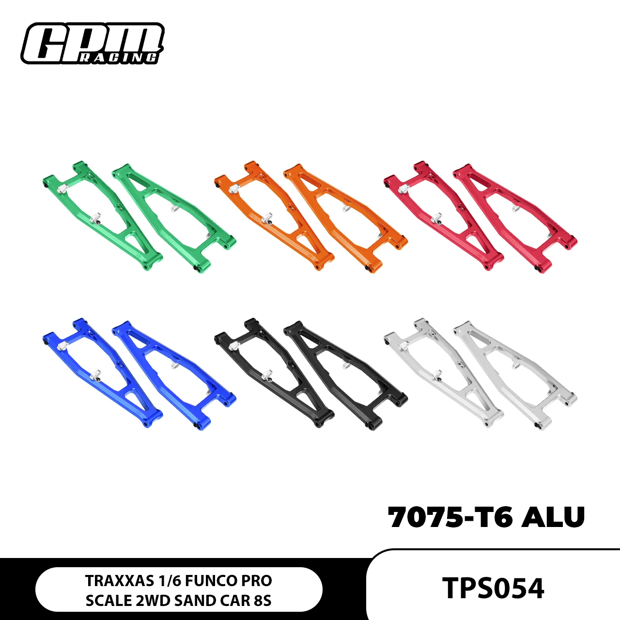 

GPM TRAXXAS 1/6 Funco Pro Sand Car 8S FOR 7075-T6 Alloy Front Upper Suspension Arms