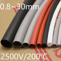 1meter Soft Silicone Heat Shrink Tube Diameter 0.8mm ~ 8mm Cable Sleeve Elastic Insulated Wire Wrap Line Protect