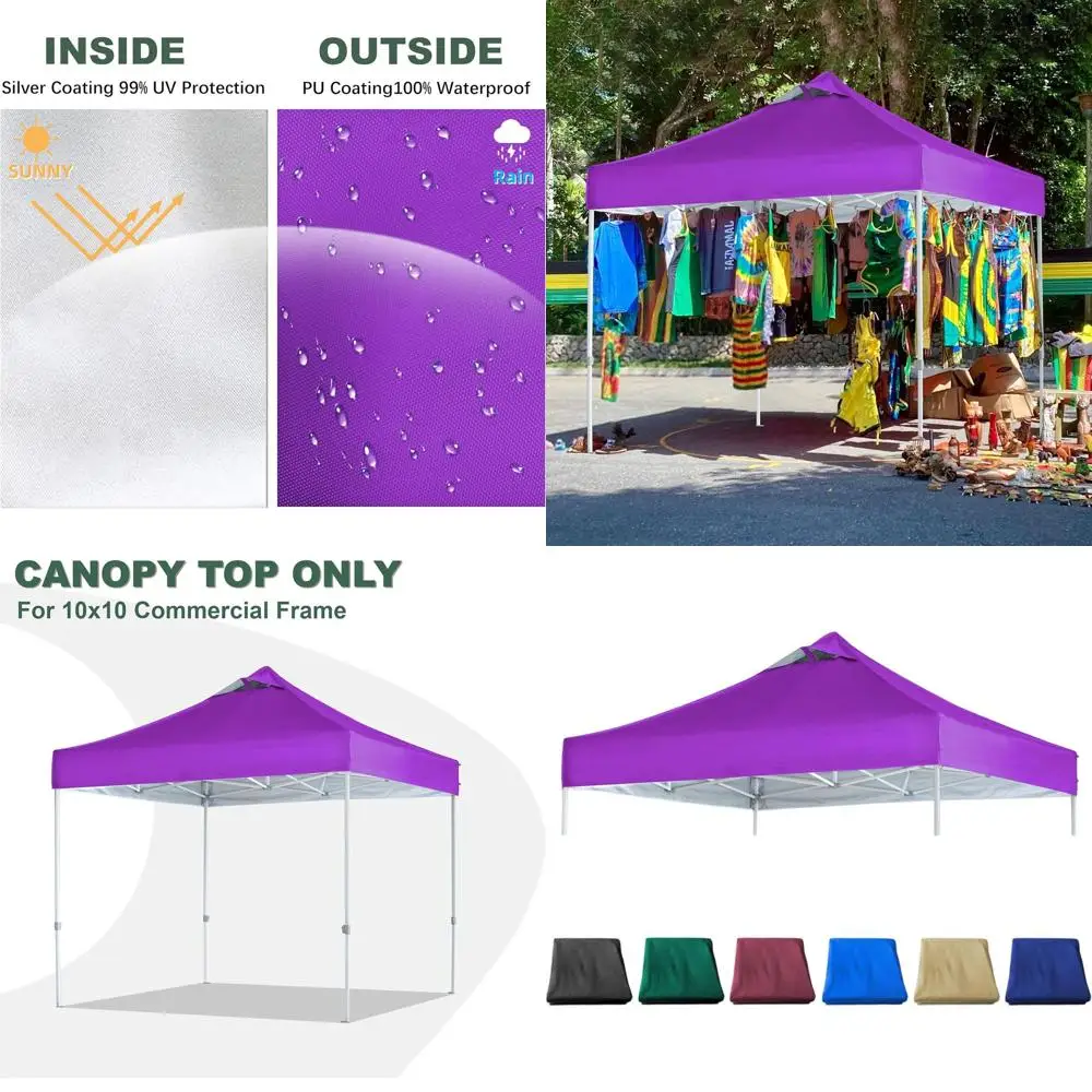 

10x10 Pop Up Canopy Replacement Cover with Air Vent for Straight Leg Tents