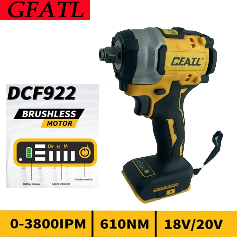

for Dewalt DCF922 Wireless Impact Wrench Rechargeable High Torque 205Nm 1/2" 2500 PRM Universal 20V Battery Power Tools