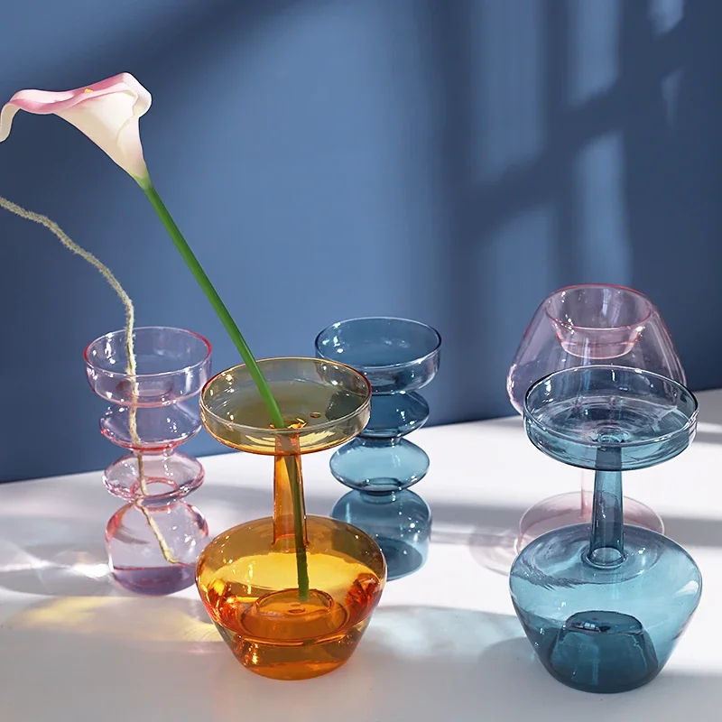 Ins Hydroponic glass flower pot Transparent vaso planta Design macetas decorativas desk home decoration plants pots flowers vase