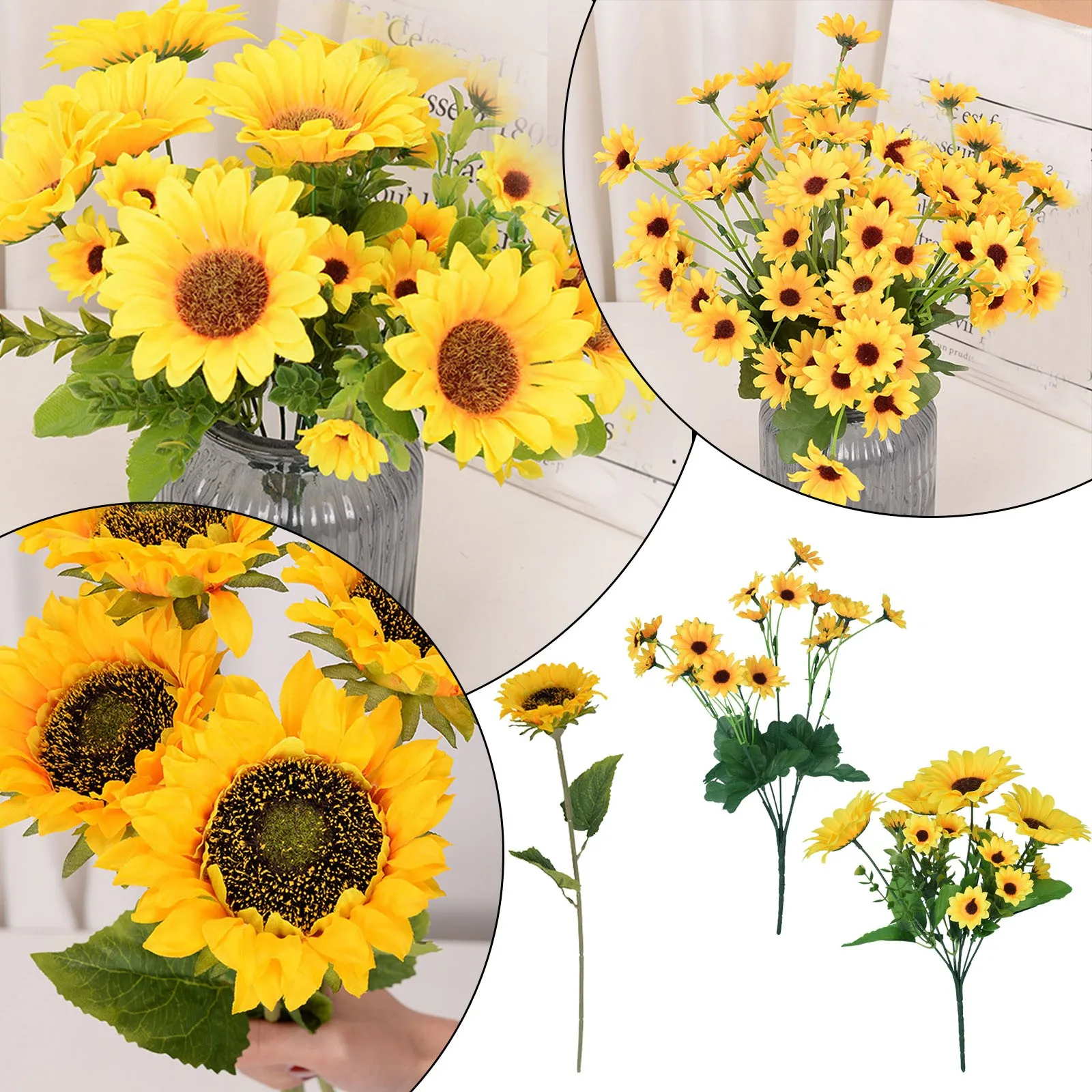 

Sunflower Artificial Flower Home Office Wedding Decoration Arrangement Bouquet Decoration With Artificial Flowers 2024 Hot Sale