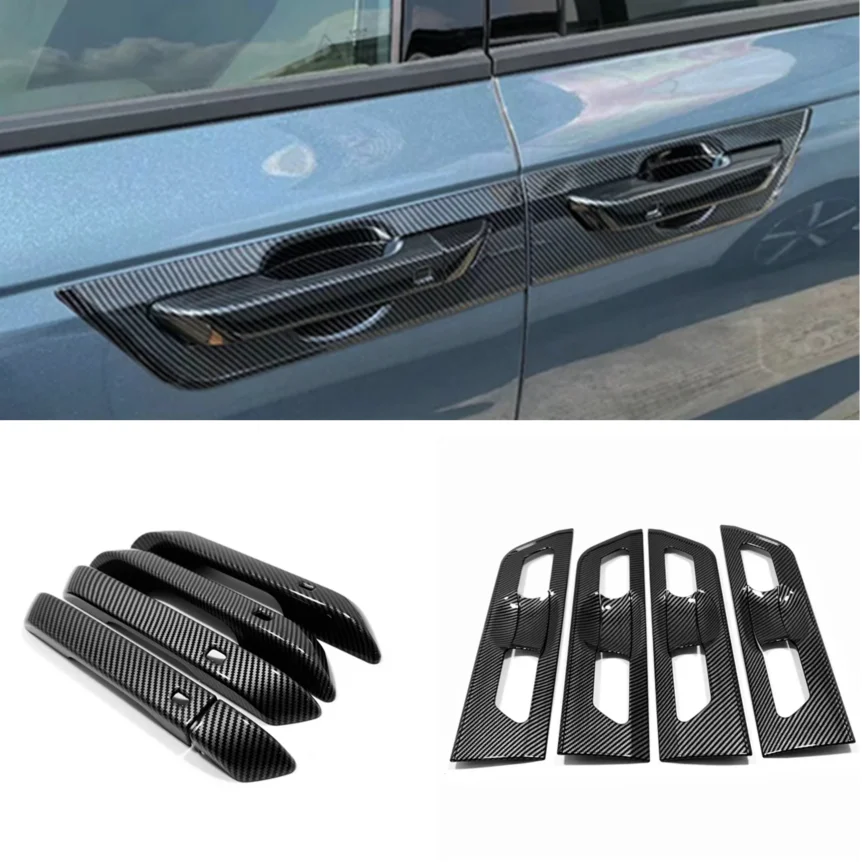 For Kia Carnival Sedona KA4 2020 2021 2022 2023 ABS Carbon Fiber Car Door Handle Bowl Decoration Cover Protection Accessories