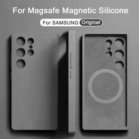 Magnetic Wireless Charge Case For Samsung Galaxy S25 S22 S21 S23 S24 Ultra Magsafe Liquid Silicone Case A15 A54 A35 A55 5G Cover