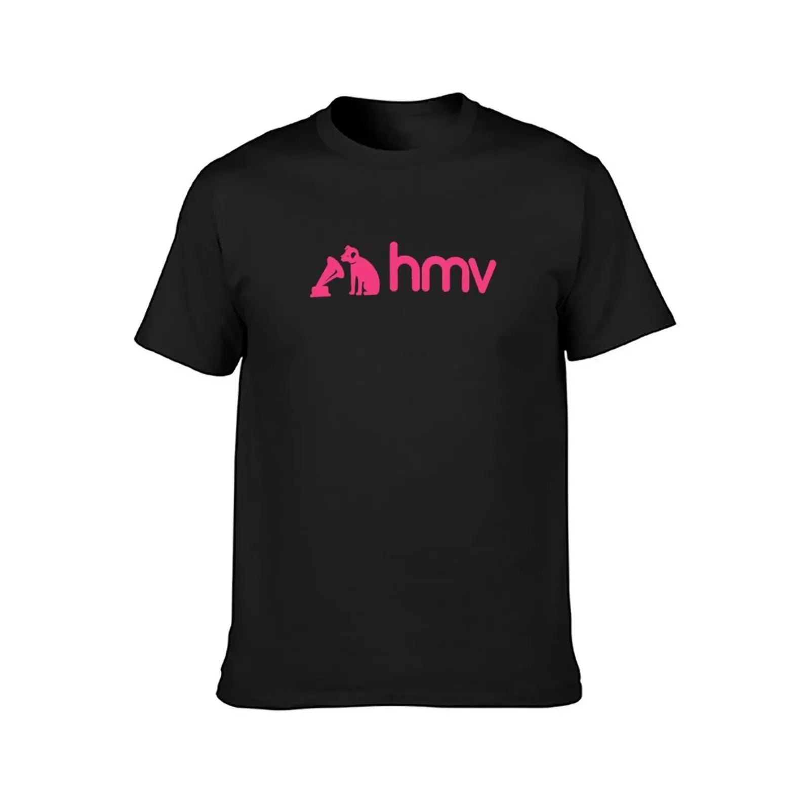 hmv - His Master s Voice RCA T-Shirt summer tops oversized vintage clothes Men's cotton t-shirt